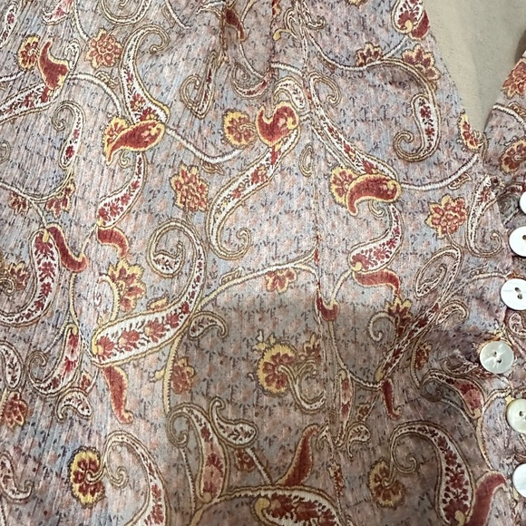 Zara Cropped Paisley Blouse in Red and Pink - Picture 5 of 7